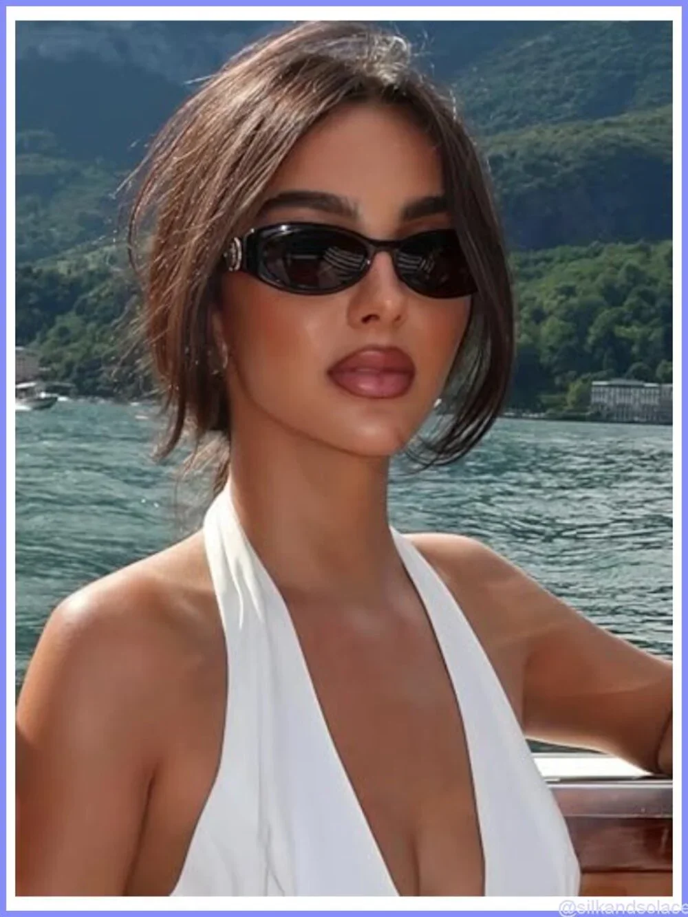Retro Oval Cat Eye Sunglasses UV Protection Lightweight Vintage Fashion